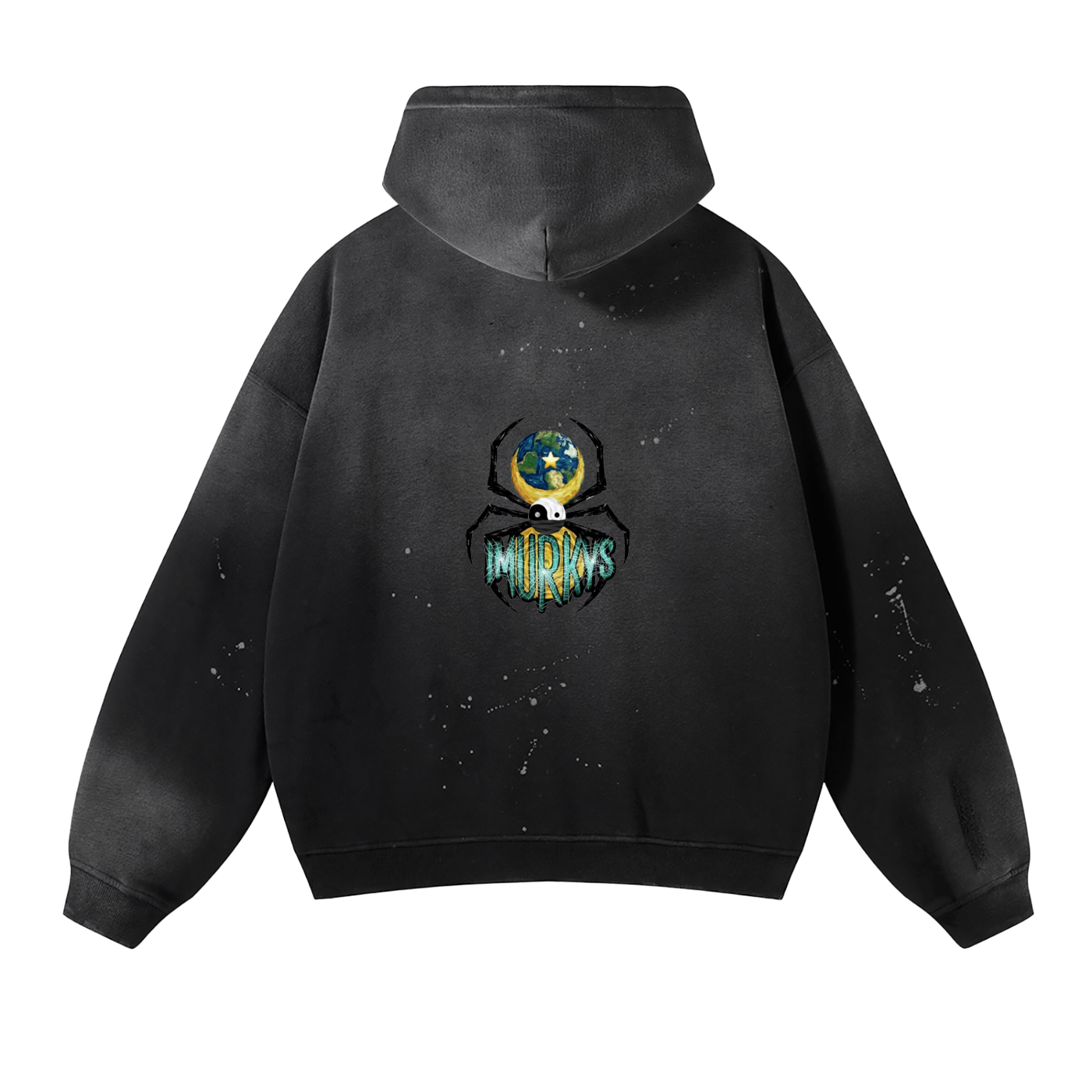 Wasted Vintage Washed Frayed Fleece Hoodie