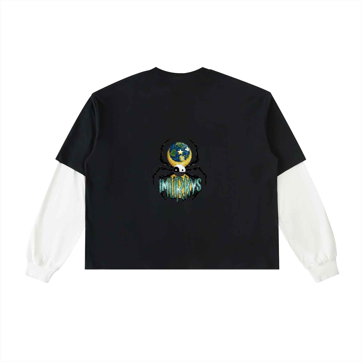 Boys in the hood Layered Contrast Sleeve Cotton T-Shirt