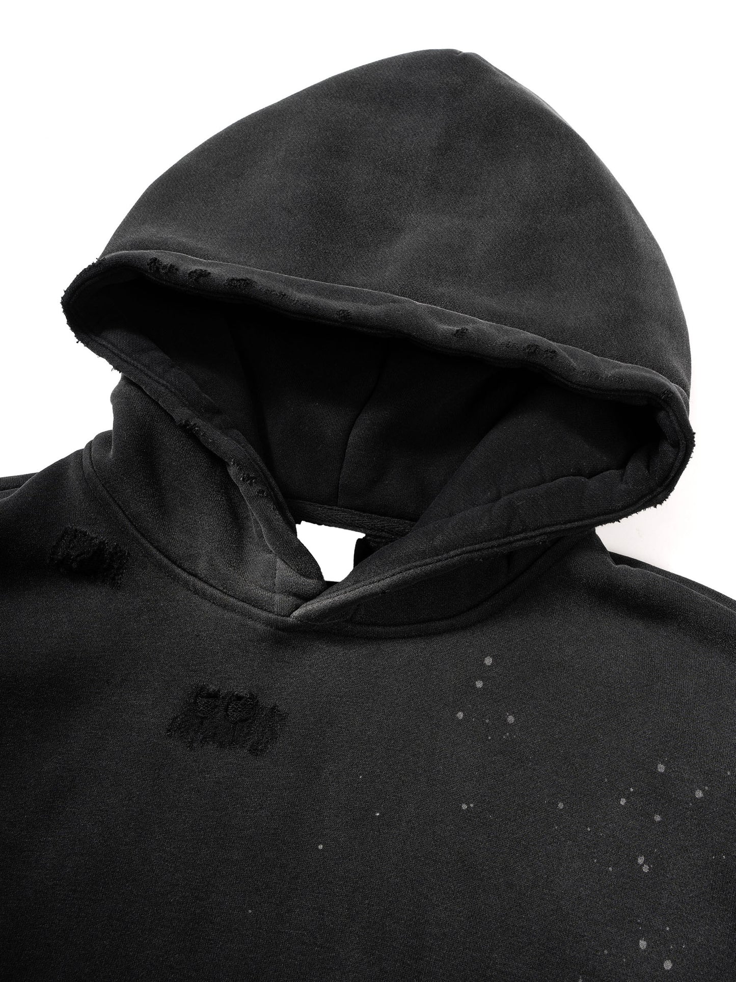 Wasted Vintage Washed Frayed Fleece Hoodie