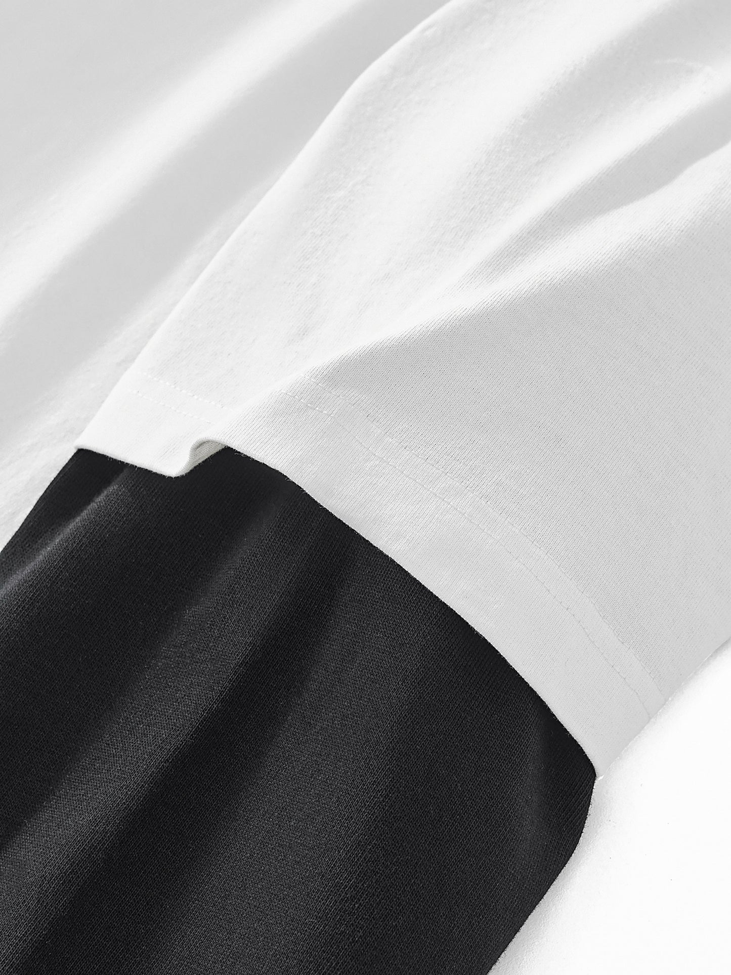 Boys in the hood Layered Contrast Sleeve Cotton T-Shirt